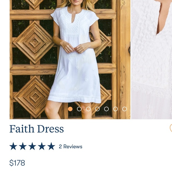 ROLLER RABBIT Faith Dress! Classic White Cotton Embroidered Shift Dress! Large - Picture 3 of 16